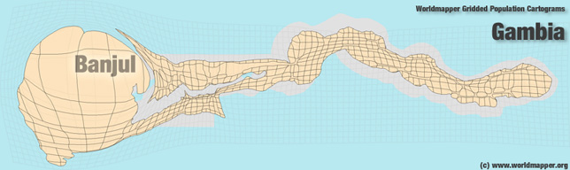 Gambia Aktuelle Landkarte Und Geographische Landes Darstellung